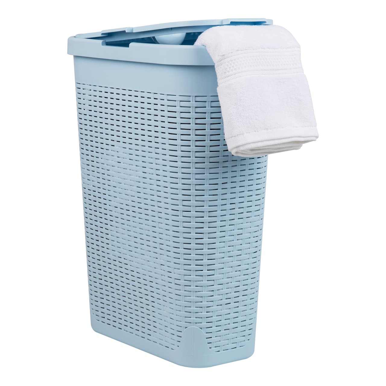 Mind Reader 40L Slim Plastic Wicker Laundry Hamper